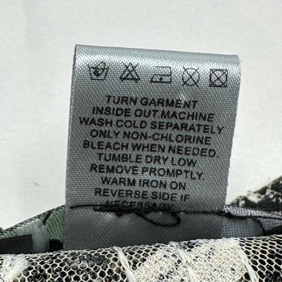 Damee, Inc Blouse Size Small Black and White Semi Sheer Button Up Avangard Top - Picture 9 of 13